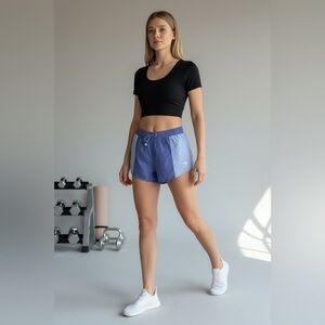 Gymshark Women’s Small Shorts Pulse 2 In 1 Lined Athletic Blue Moonstone 2”